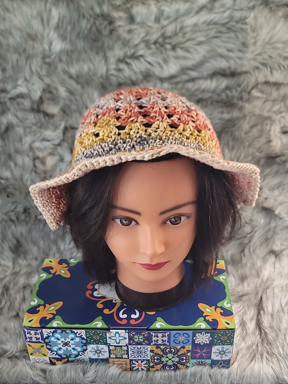 Handmade Multicolor Crochet Bucket Hat